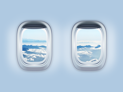Airplane porthole illustration figma illustration