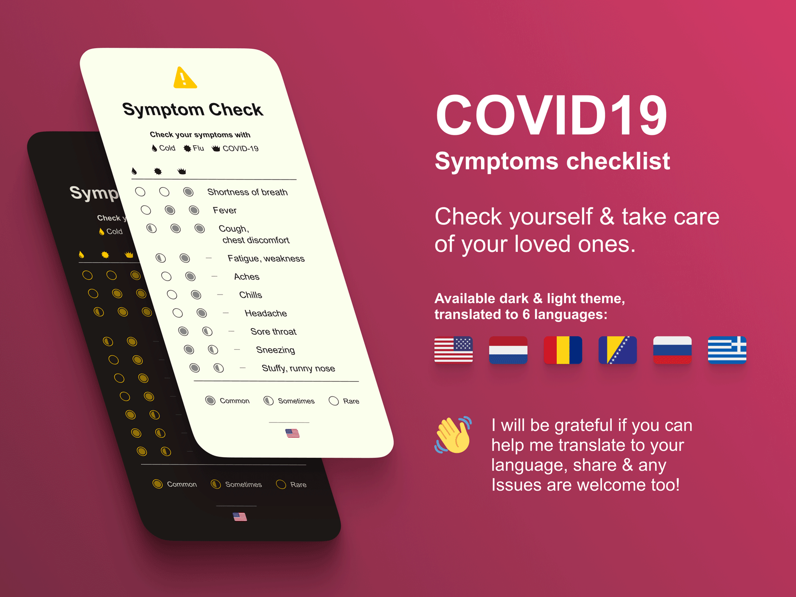 COVID-19 Symptoms Checklist covid19 figma