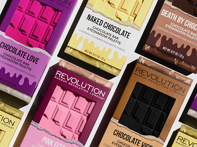 Makeup Revolution Chocolate Palette Packaging box chocolate makeup makeup packaging makeup revolution package design packaging print design