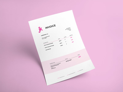 Invoice Form brand identity branding feminine form form design freelance freelance design invoice pink print design self typography