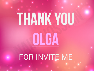 Thanks for invitation card first shots invite olga thanks