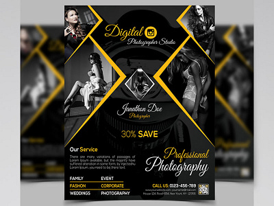Photography Business Flyer ad advert advertisement camera commercial event family fashion flyer leaflet