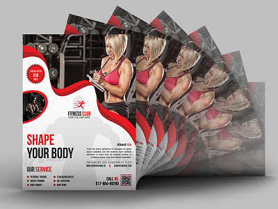Fitness Flyer / Gym Flyer advert advertisement advertising body colorful commercial creative energy fit fitness