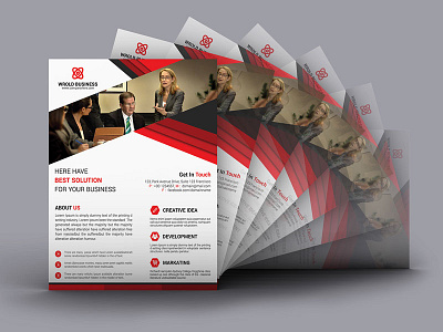 Business Flyer agency ai blue business consulting corporate creative digital flyer
