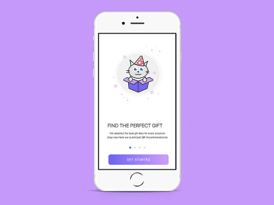 On boarding - GiftBox iOS app cat design gift ios iphone onboarding pruble ui ux