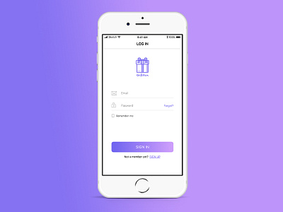 Login - GiftBox iOS app apple ios ui ux login gift pruble