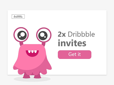 Dribbble invitation card creative design dribbble illustration invitation invite invites pink two