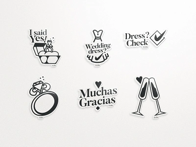 Bridal illustrations brand brandillustrations branding bridal bride champagne design devilsdan dress graphic design icons illustration maraige ring stikers vector wedding weddingdress weddingshop