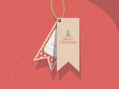 A Holiday Gift Tag christmas christmas card color design dribbbleweeklywarmup holiday illustration tag tag design vector