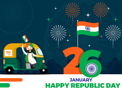 Happy Republic Day graphic design illustraiton republic day