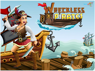 Wreckless pirates Iphone App design graphic design illustraiton