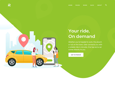 Your Ride on Demand graphic design illustration taxi ui vector web design webdesign