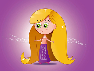 Young Rapunzel character. illustration fairytale