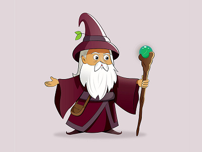 Old Wizard character. illustration digital art wizard