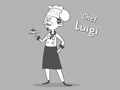 Chef Luigi cartoon cartoon character chef cookie drawing illustraion