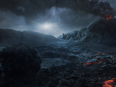 Eruption cg cgi digital art illustration matte painting photo manipulation photoshop volcano