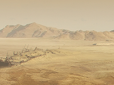 Dead Ships Valley art color concept desert environment landscape photoshop ships