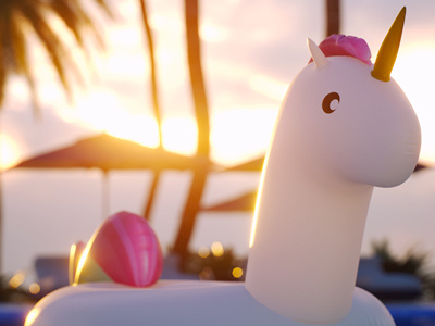 Summer Unicorn 3dsmax inflatable marvelous designer pool render summertime unicorn