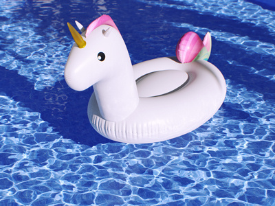 Summer Unicorn 3dsmax inflatable marvelous designer pool rendeer summertime unicorn