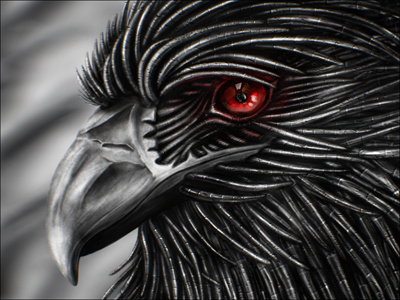 Iron Eagle art bird black cg eagle illustration iron metal paint photoshop red sevastopol white xsti