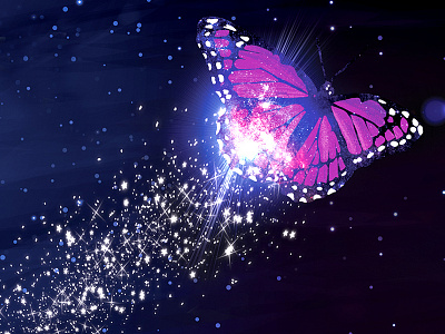 Butterfly in Space butterfly digital painting evolution galaxy illustration majestic nature sky space star dust stars