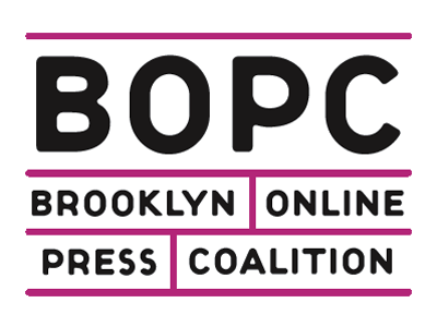Brooklyn Online Press Coalition font logo purple target