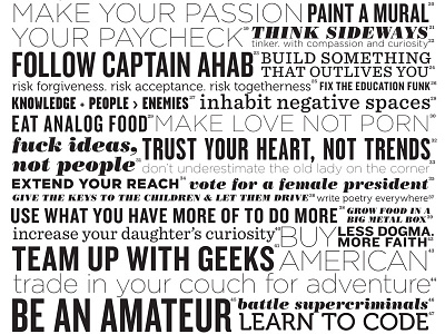 Guide to the Future americandreamers bw poster sharpstuff typography wk