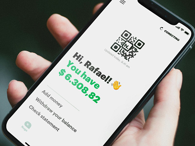 QR Code Wallet v2 app app design bank cashless color concept credit design finance fintech iphone minimalist mobile money qrcode ui ui design ux ux design wallet