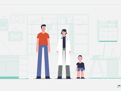 Digital Healthcare 2d animation character design human illustration motion ui