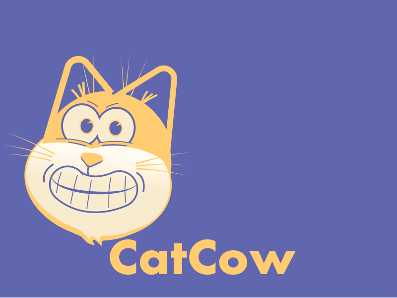 CatCow 2d animation cat character cow design illustration loop motion