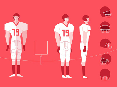 American Football 2d character design illustration vector