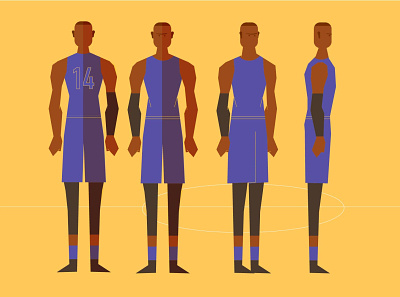 basketball 2d character illustration vector