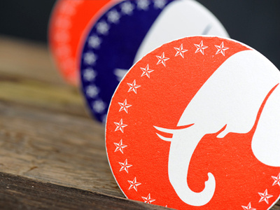 Republican Letterpress Coasters coasters election letterpress paper coasters republican