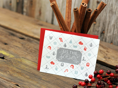 Letterpress Holiday Greeting Card christmas greeting card holiday letterpress santa season tree