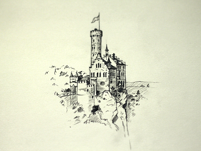 Little Castle artwork castle cute drawing illustration middle ages pencil sketch sketchbook tower