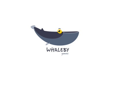 Whalebygames Logo animated animation cartoon character character design gif logo whale