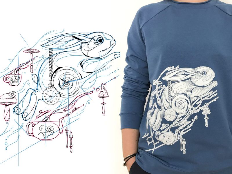 Alice black sketch rabbit game design character design character illustration drawing artwork fashion