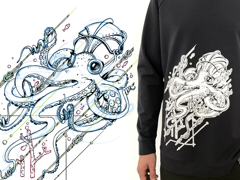 Octopus black sketch octopus game design character design character illustration drawing artwork fashion