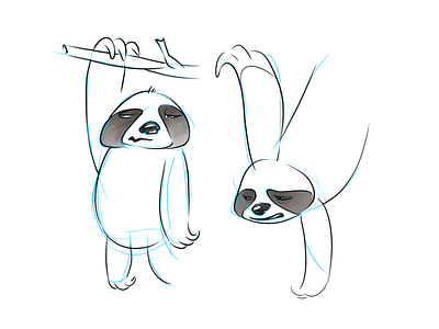 Sloth art character character design concept concept art game design gamedev maskot sketch sloth