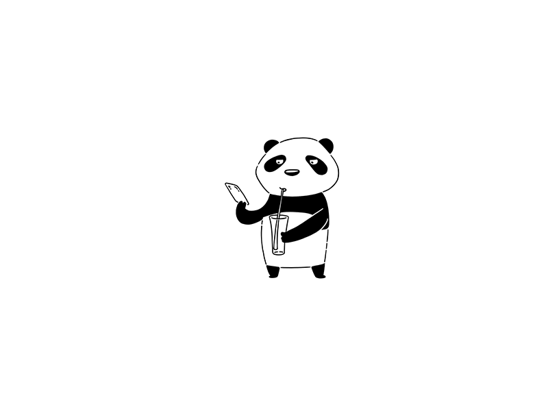 Panda aniamtion animated black black white character character design design game design gif gif animated gif animation gif art illustration motion panda ui