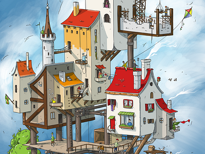 City life. Medieval town animation anime artwork beach cartoon character character design city concept cool cute design drawing game game art game design gamedev illustration kids summer