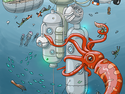 City life. Underwater city by Andrey Koval on Dribbble