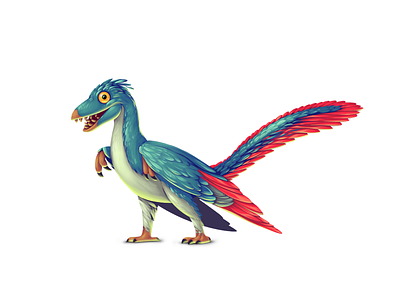 Dinoboom IV Archaeopteryx archaeopteryx character character design concept concept art dinosaur game design gamedev illustration ui