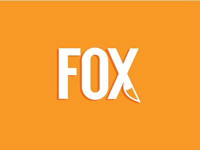 Fox fox logo design negative space typography