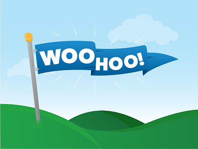 Banner banner celebration congrats congratulations flag grassy hill illustration waving woo hoo