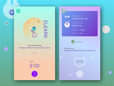 Daily UI #002 - Check Out: ElEARN card check credit out