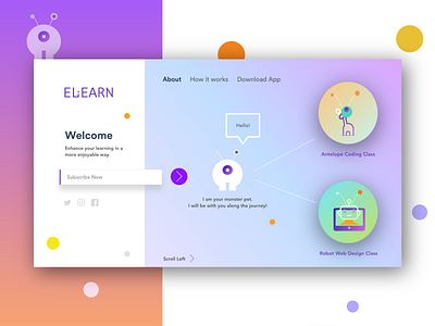 Daily UI #003 - Landing Page: ELEARN daily ui 003 elearn ui design