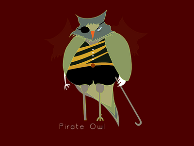 Pirate Owl: The most powerful owl in the world character design green bean boys adventure icon illustration pirate owl