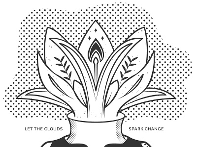 Clouds Spark Change illustration onecolor tshirtdesign