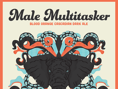 Male Multitasker beer beer packaging illustration label design packaging